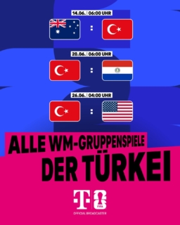Türkei 🤜🤛 MagentaTV:
Die drei Gruppenspiele der 🇹🇷 bei der FIFA WM 2026 siehst Du live und exklusiv nur bei MagentaTV! 📺 🙌

👉 Hol Dir MagentaTV in den ersten 6 Monaten für 0 €* (danach für 11 €*/Monat) – und verpass kein Spiel! ⚽️

Jetzt bei uns im Shop vorbeikommen und beraten lassen! 💗
